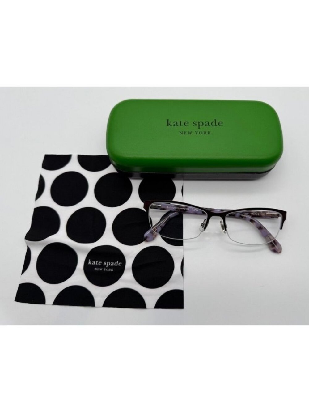 Kate Spade Marnie Eyeglasses Purple Tortoise Marbled B3V 135mm Frames Case Cloth